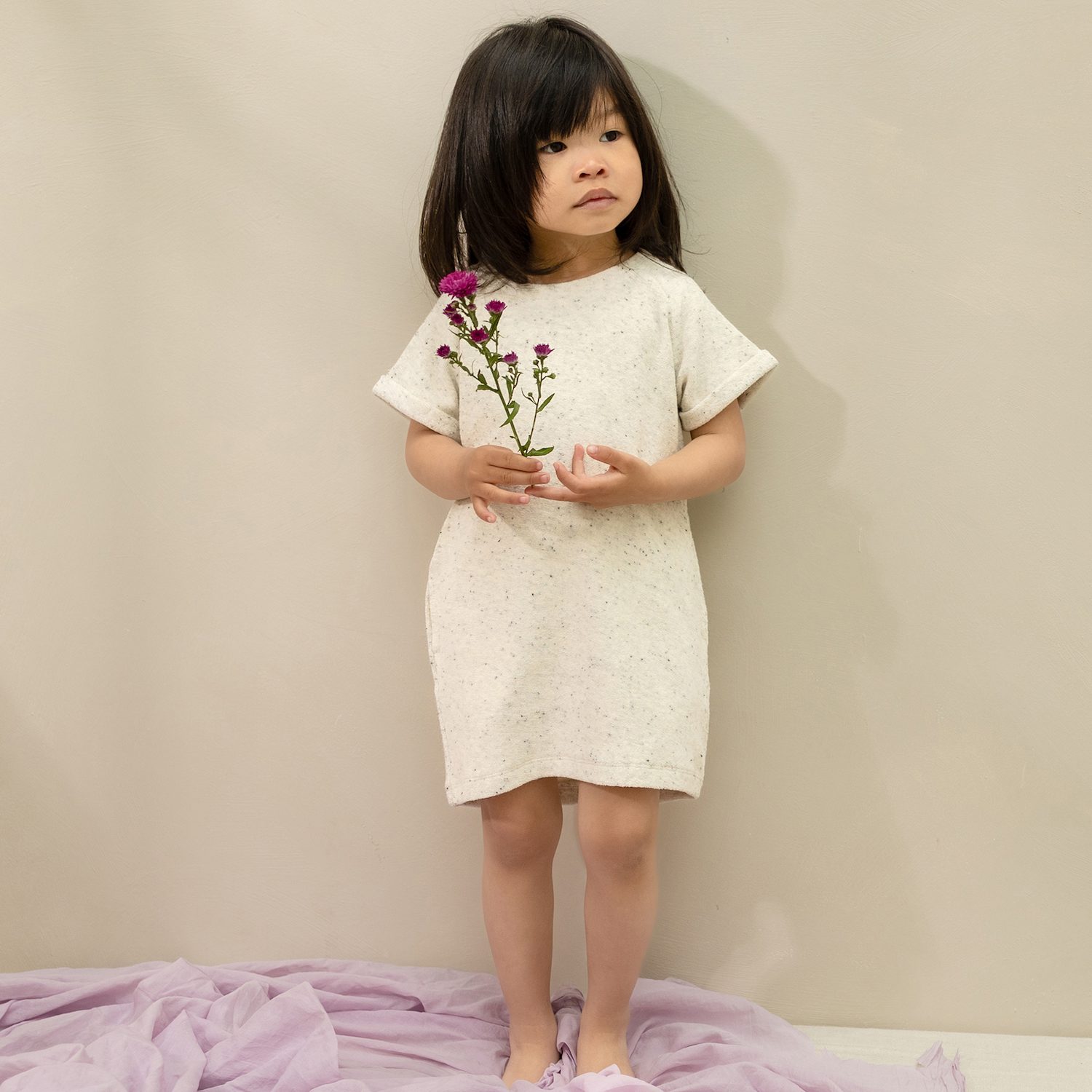 Frotté Tee Dress Speckles | Cotton Field