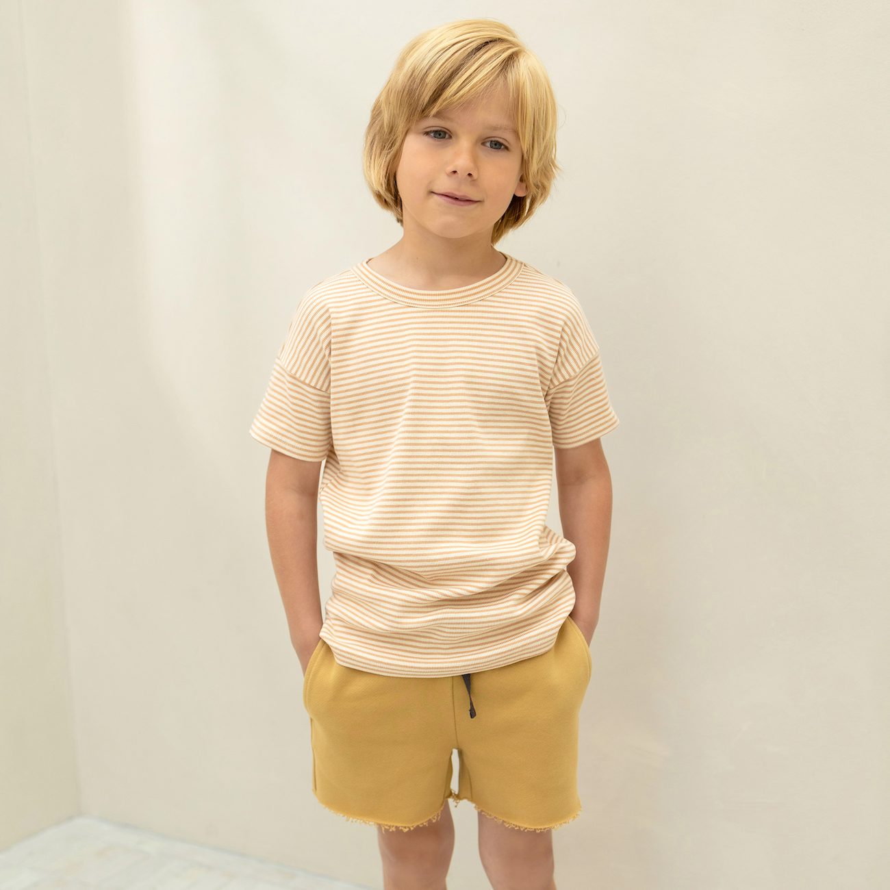 Rib Tee S/S Stripes & Chunky Sweat Shorts