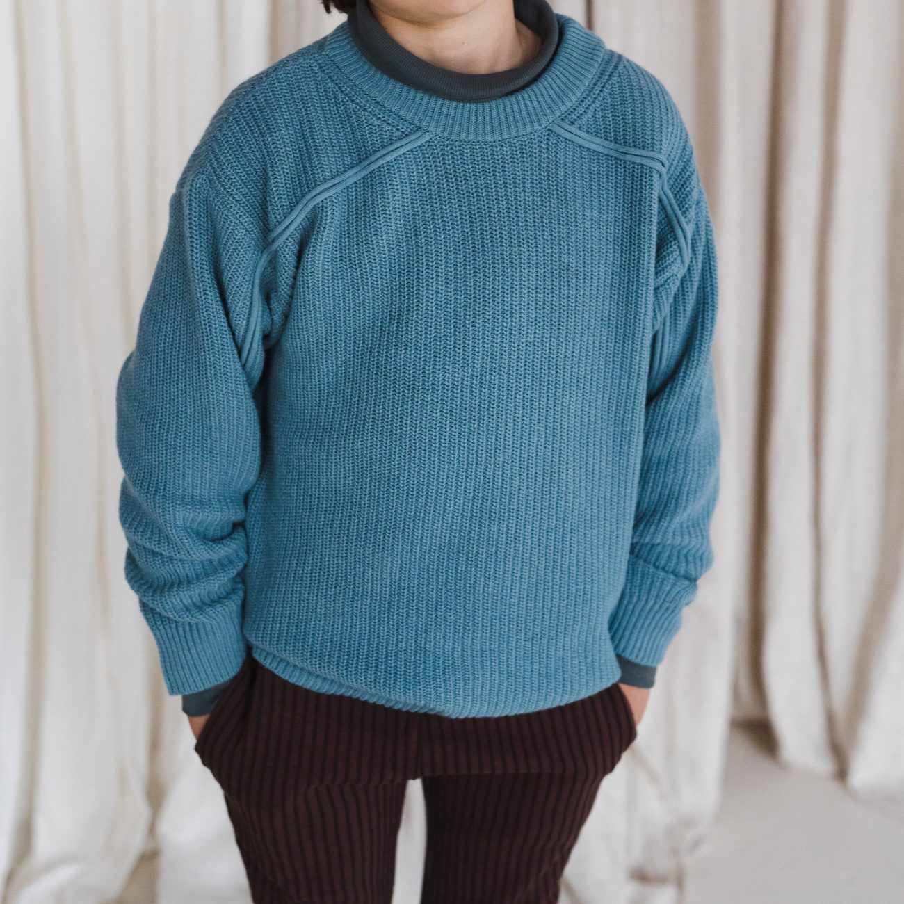 Cashmere-blind Knit Sweater | Topaz Blue