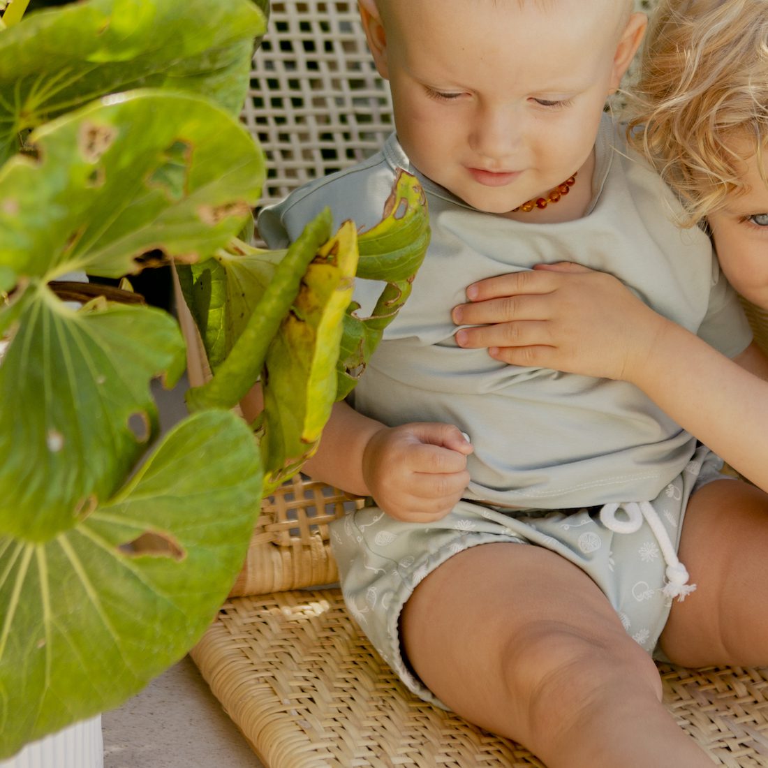 Plain Tee & Shorties | Sea Foam Blue