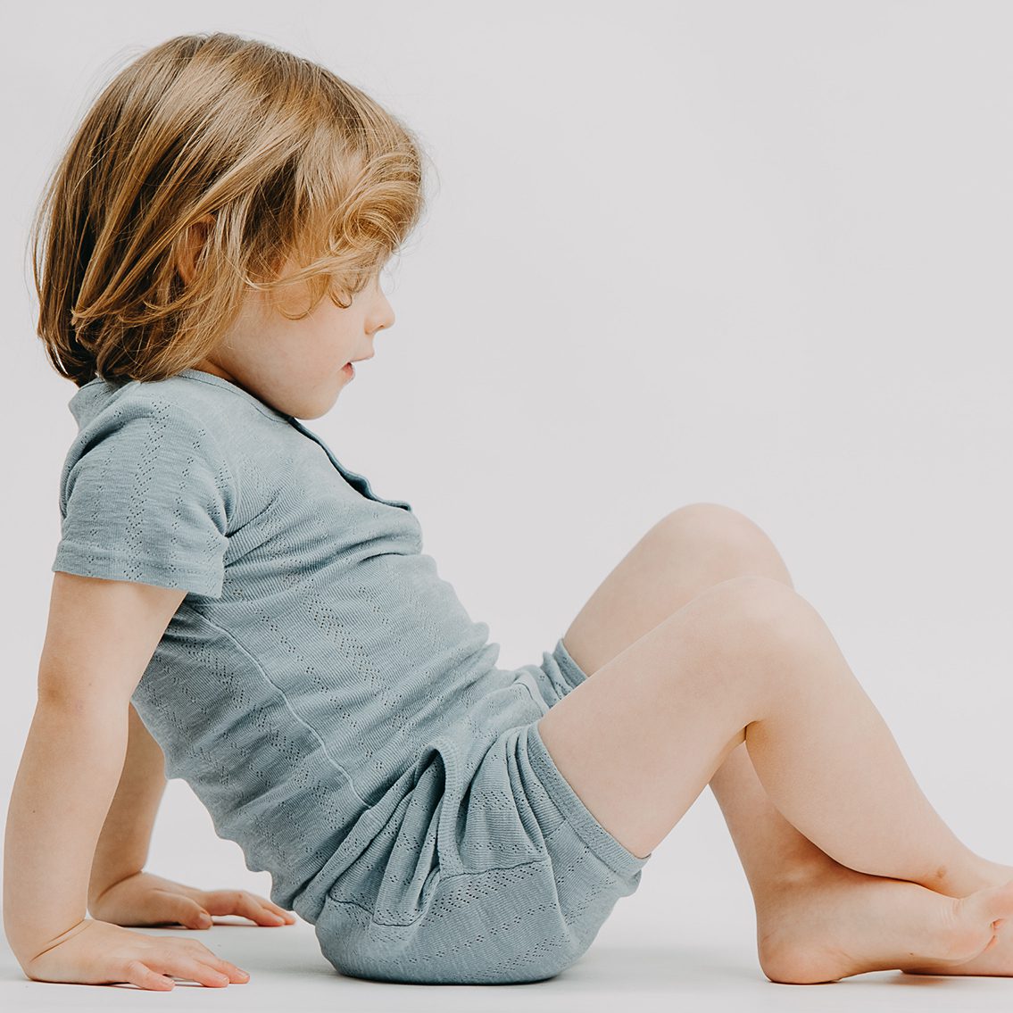 Pointelle Henley Tee & Shorts | Pool