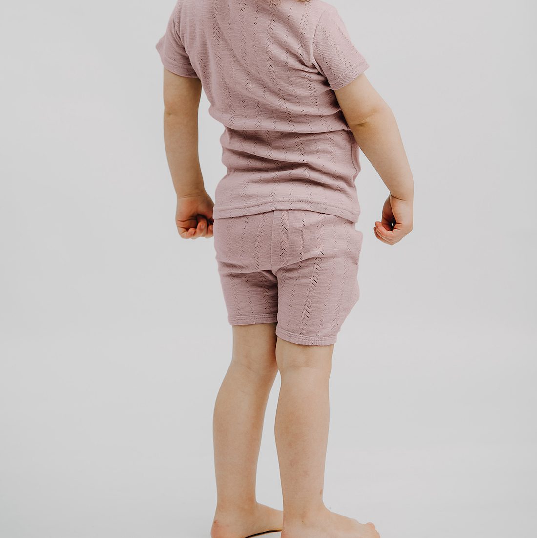 Pointelle Henley Tee & Shorts | Thistle