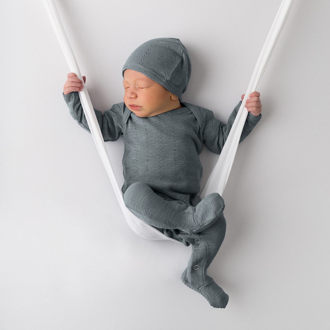 Pointelle Lap-Shoulder Baby Footie | Moonstone