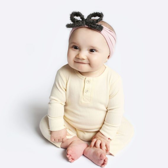 Poodle Bow | Grey & Pink