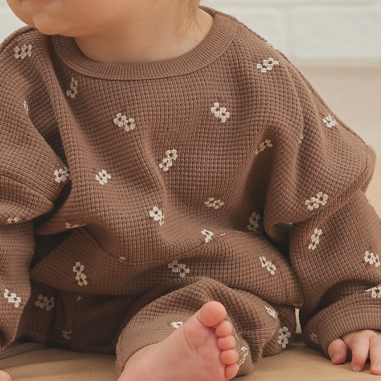 Waffle Top + Pant Set | Cocoa Floral