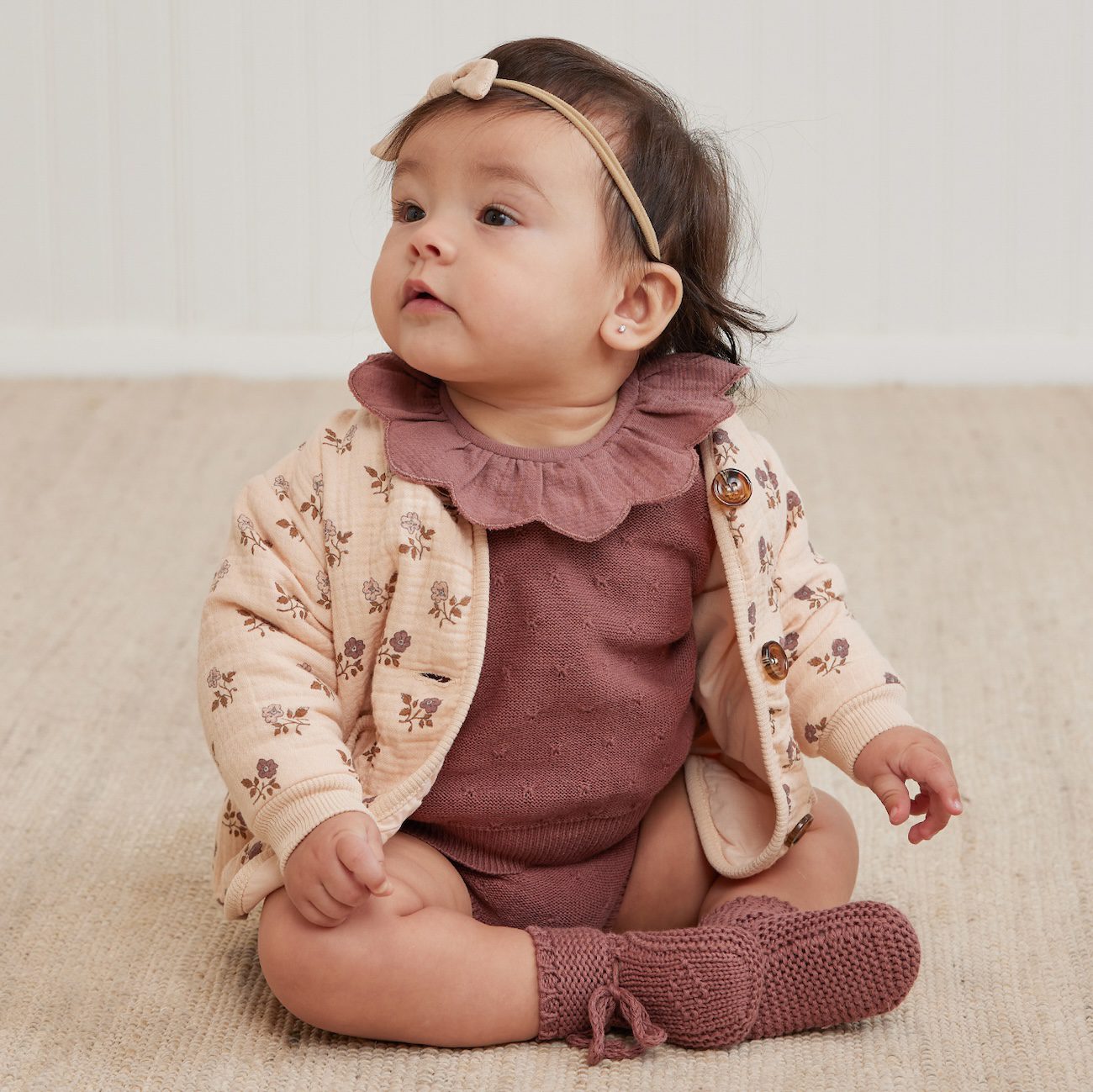 Petal Knit Sweater & Knit Bloomer | Fig