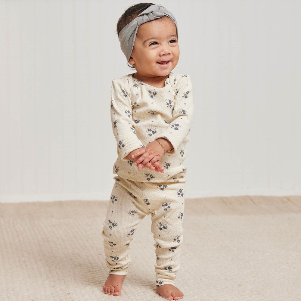 Ribbed Tee & Legging Set | Navy Ditsy