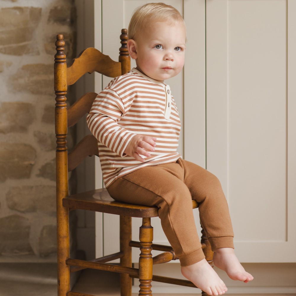 L/S Henley Tee & Luca Pant | Cinnamon
