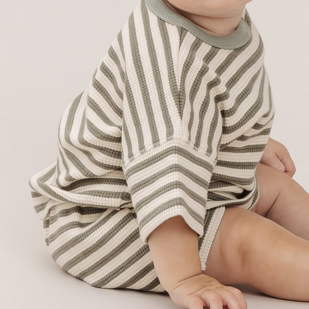 Waffle Tee + Short Set | Ocre Stripe