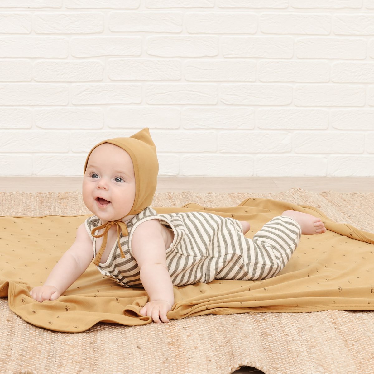 Waffle Sleeveless Jumpsuit | Spruce Stripe