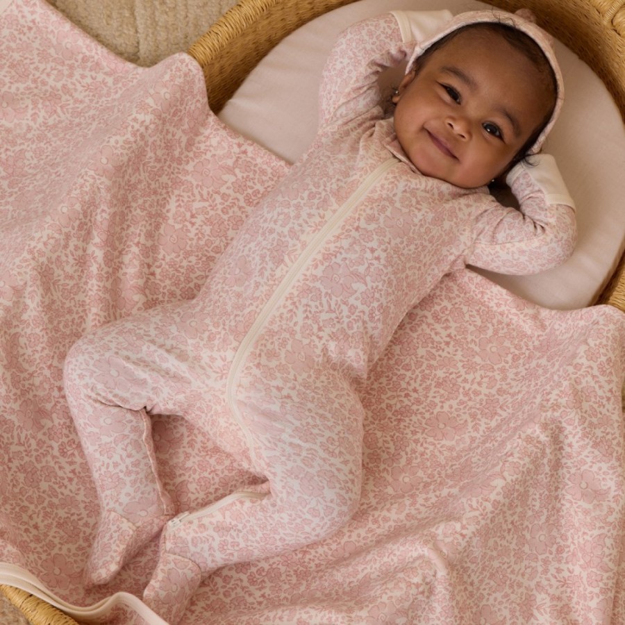 Zip Long Sleeve Sleeper Footie | Pink Blossom