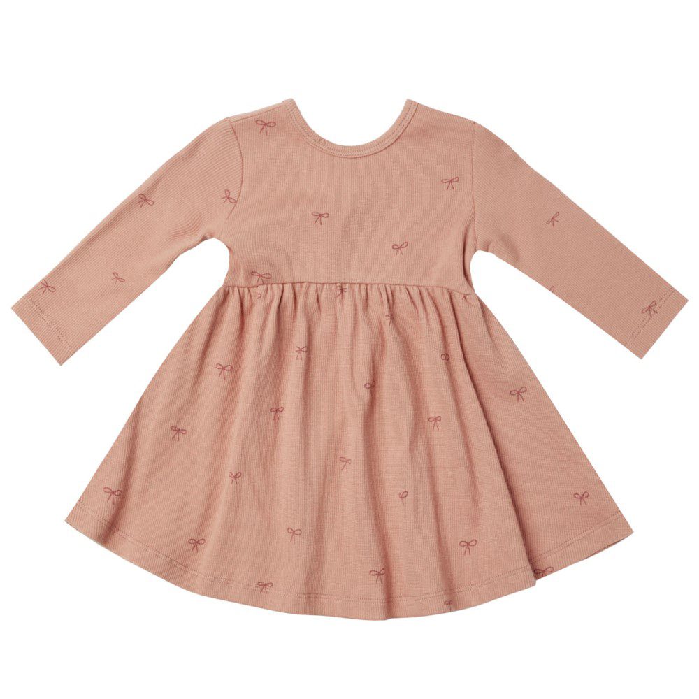 Ribbed Long Sleeve Dress | Bows
