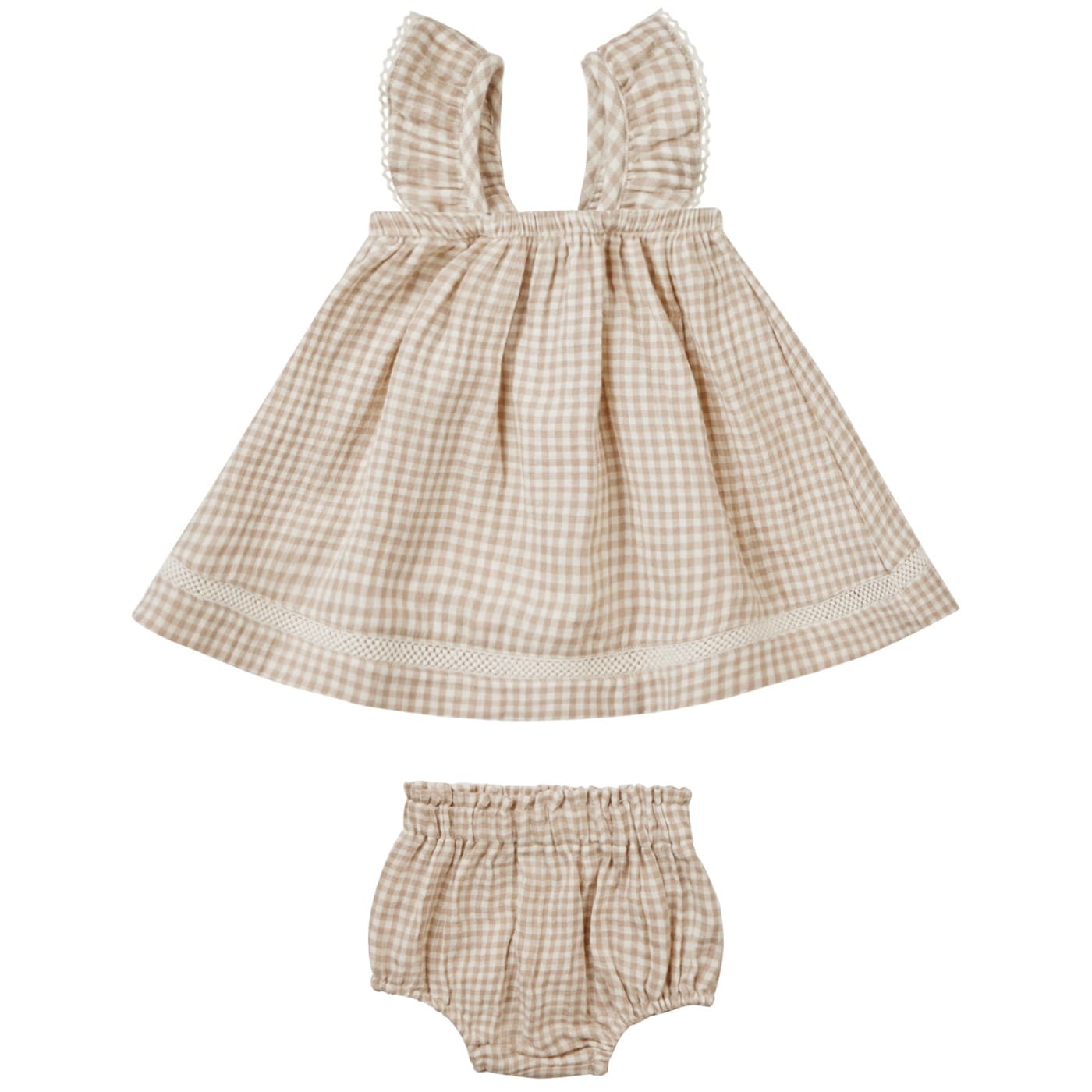 Ruffle Tank Dress | Oat Gingham