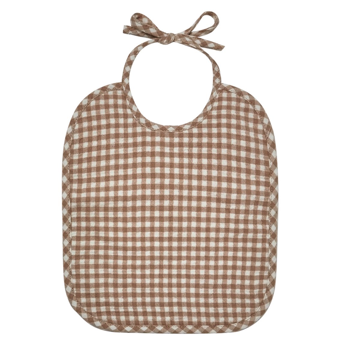 Woven Tie Bib | Cocoa Gingham