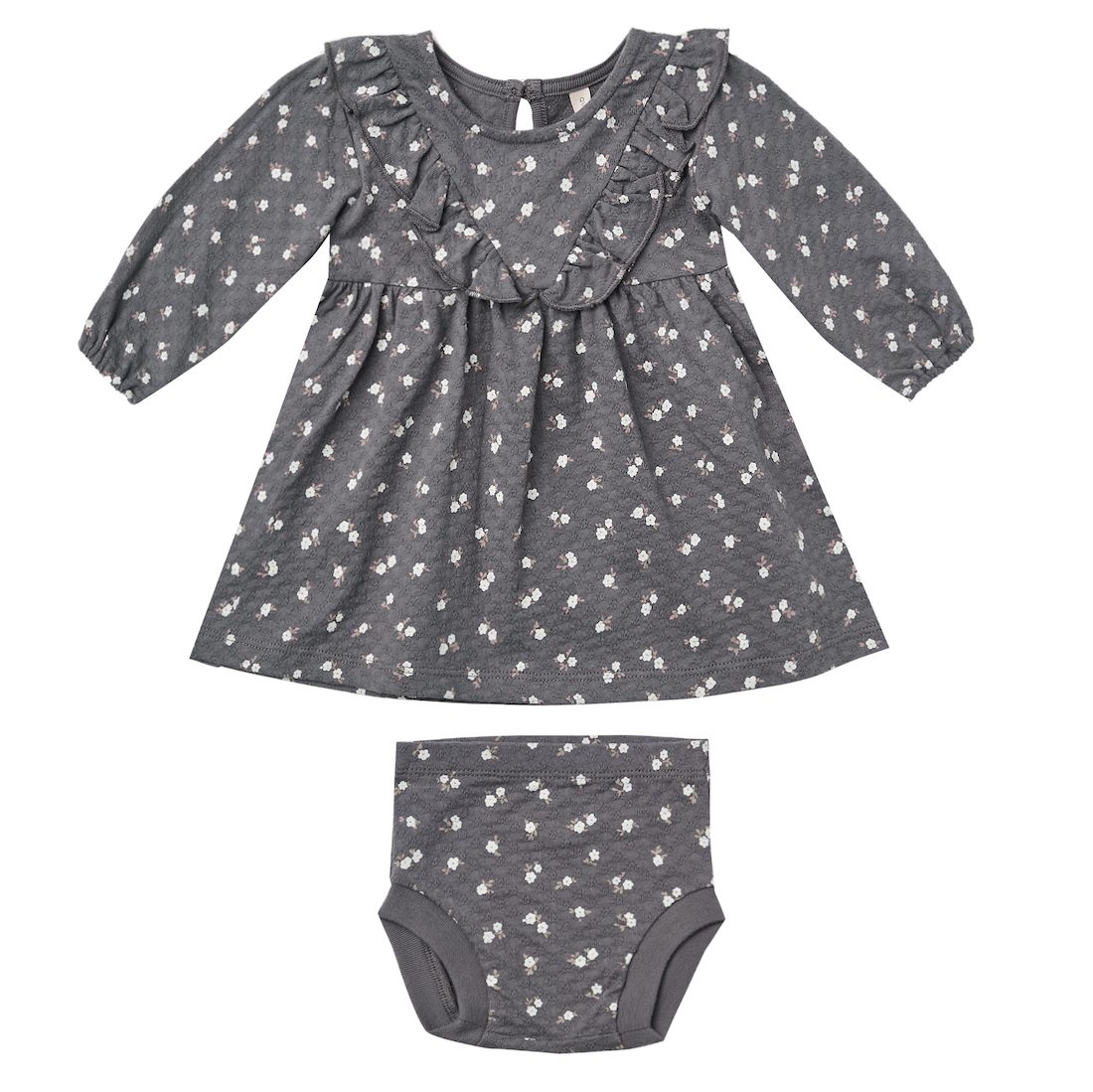 Ruffle V Dress | Dark Floral