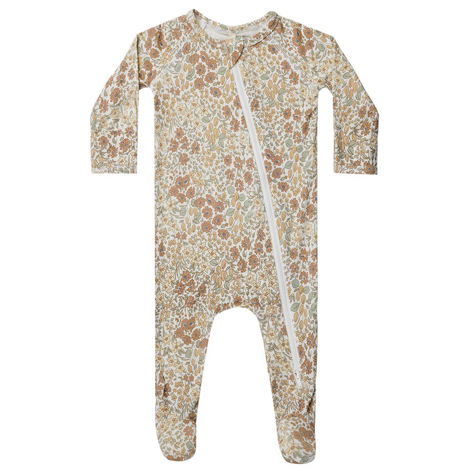 Bamboo Zip Footie | Wild Flowers