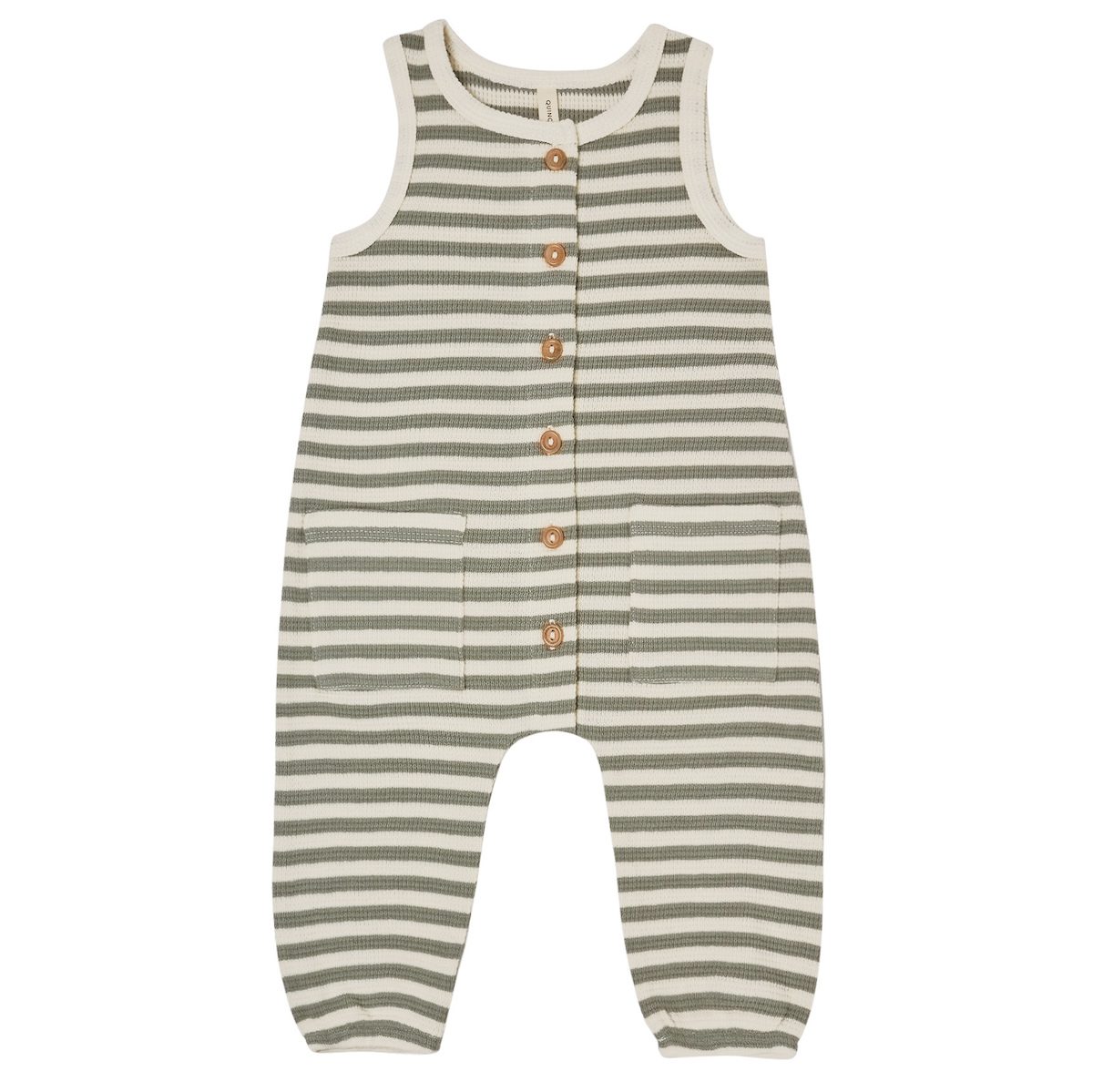 Waffle Sleeveless Jumpsuit | Spruce Stripe