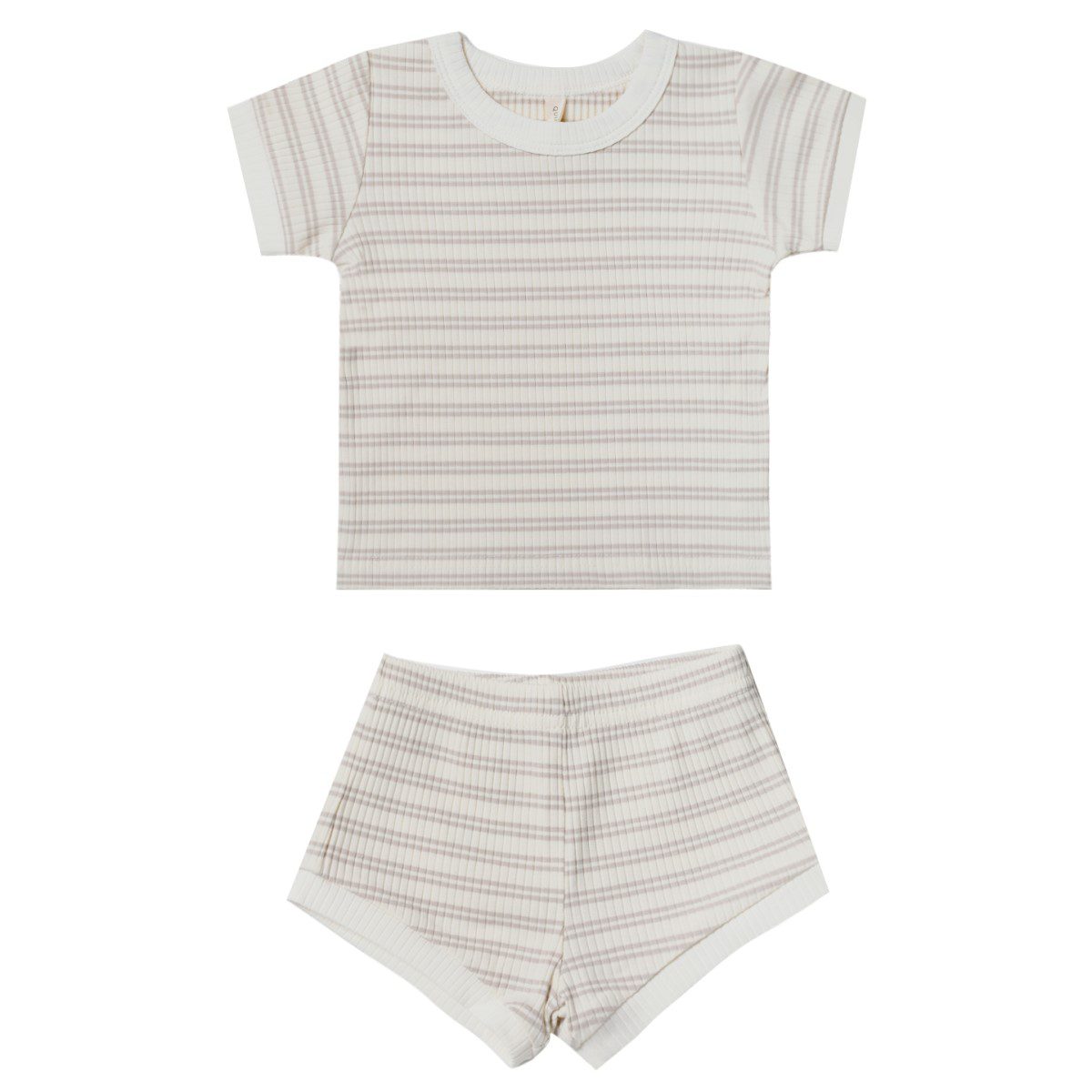 Ribbed Shortie Set | Silver Stripe