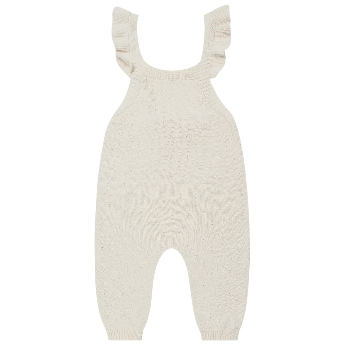 Pointelle Knit Overalls | Ivory