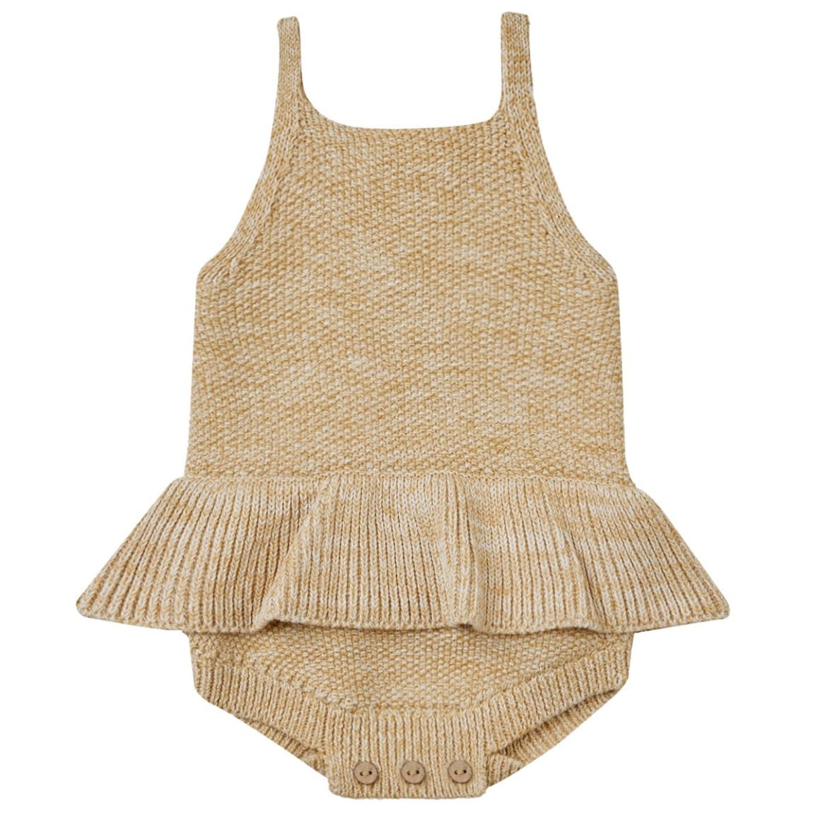 Knit Ruffle Romper | Heathered Honey 