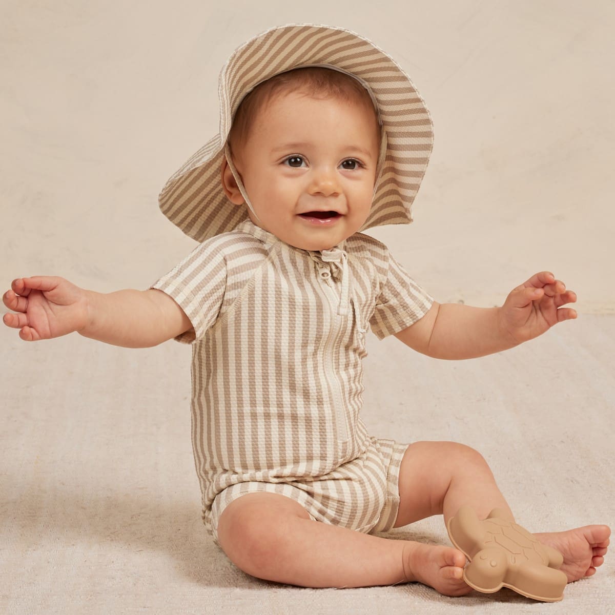 Zip Rashguard One-Piece | Ash Stripe