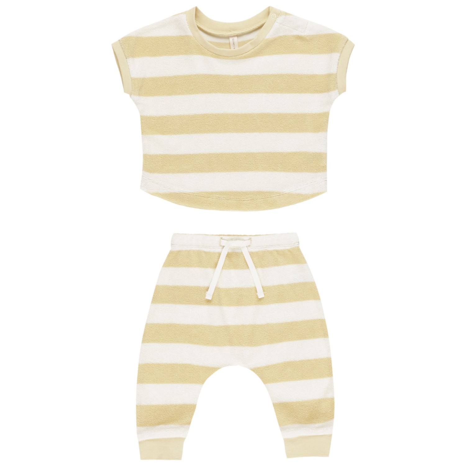 Terry Tee + Pant Set | Yellow Stripe