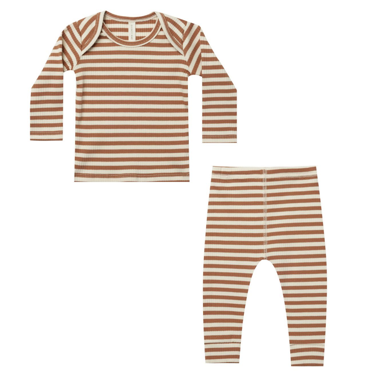 Ribbed Tee And Legging Set | Cinnamon Stripe