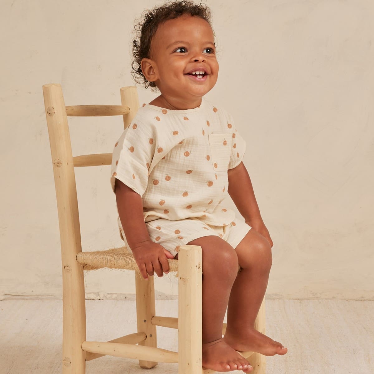 Woven Boxy Top + Short Set | Oranges