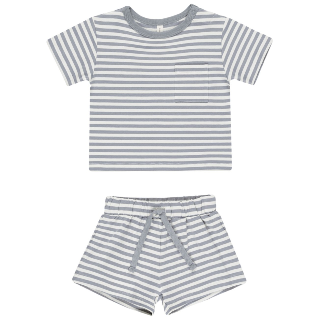 Pocket Tee + Short Set | Blue Stripe
