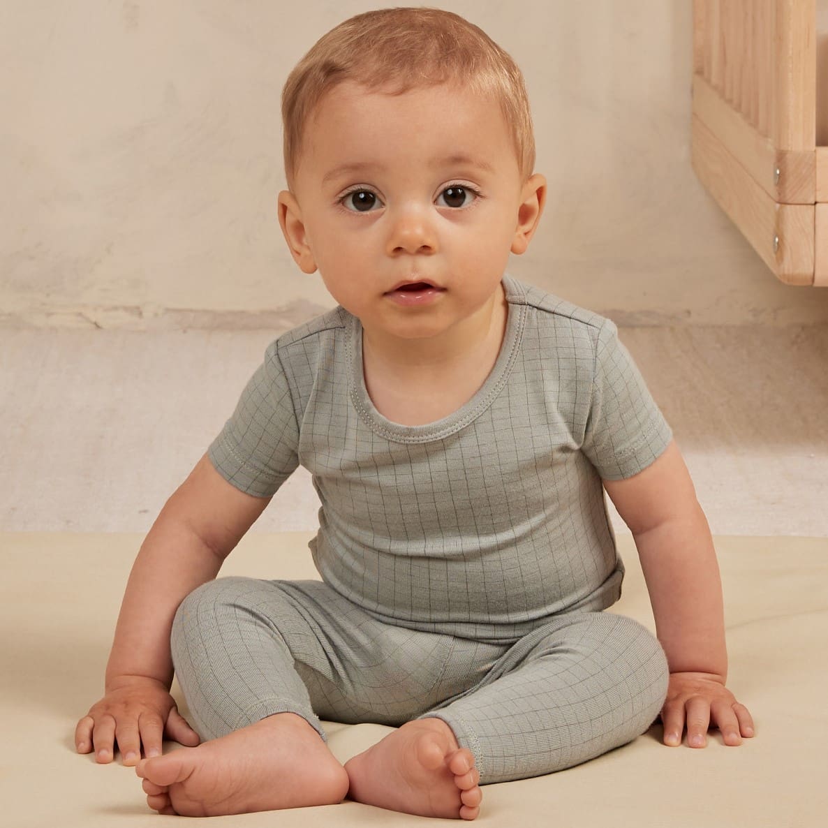 Bamboo Short Sleeve Pajama Set | Grid