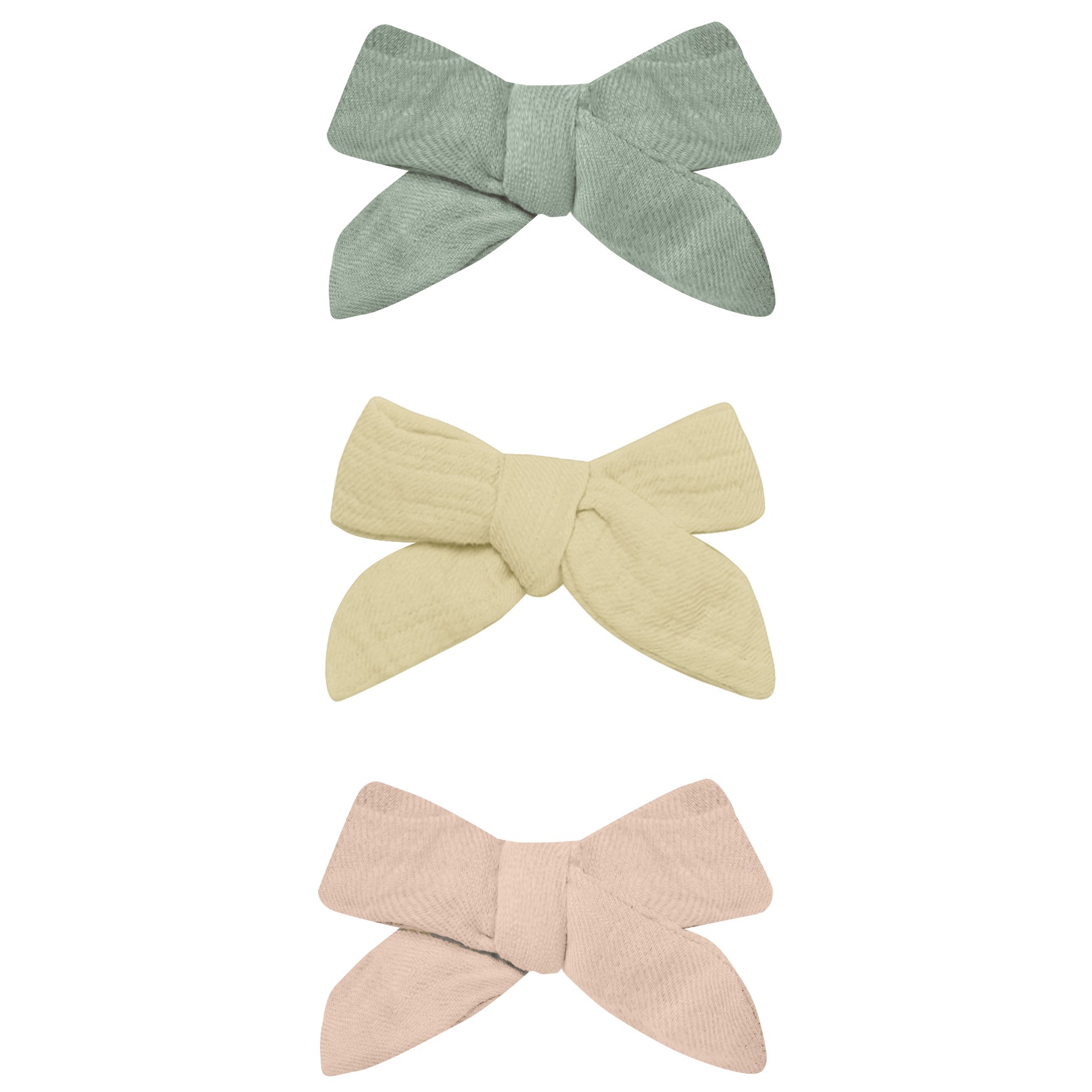 Bow W. Clip, Set Of 3 | Sage, Yellow, Melon