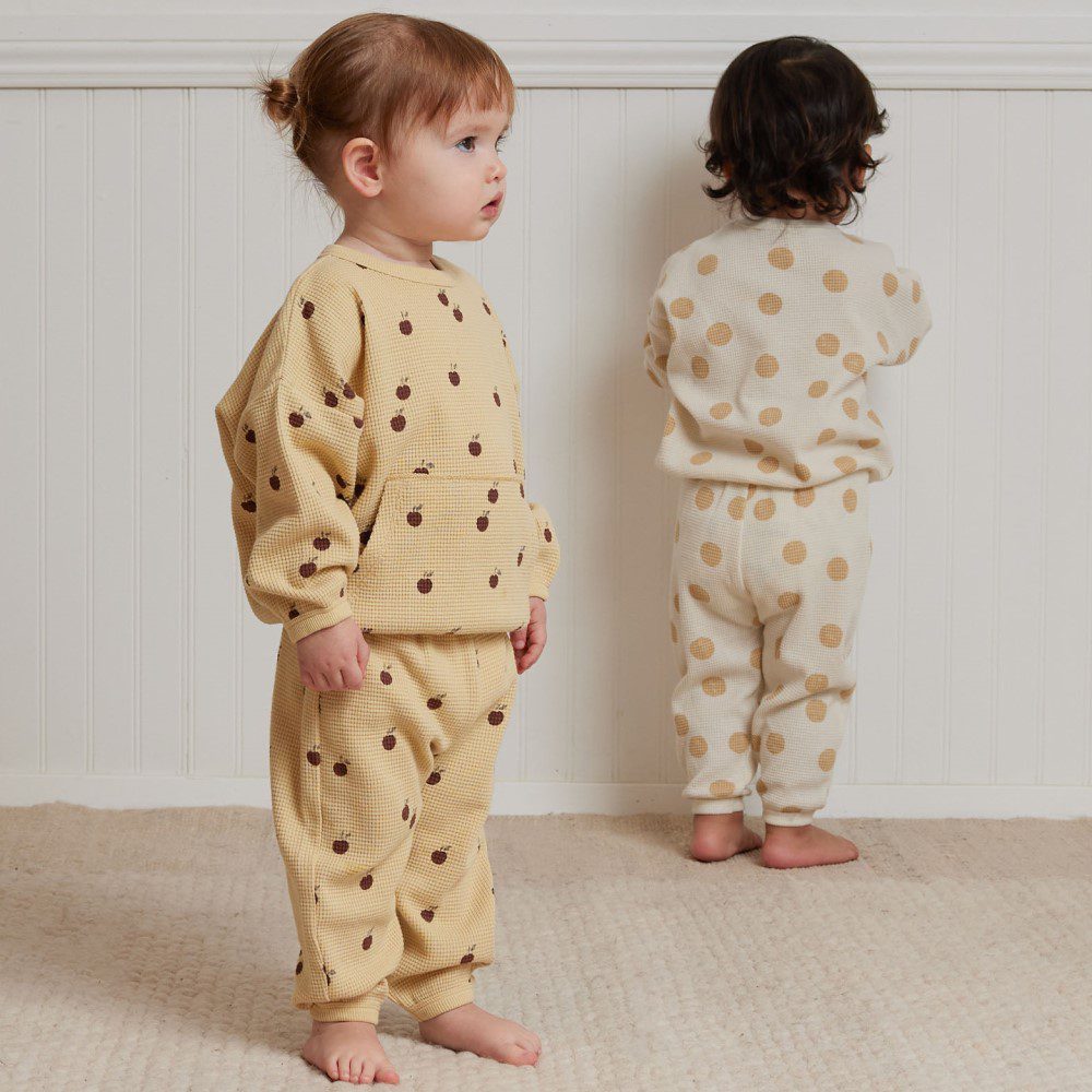 Waffle Sweater + Pant Set | Apples