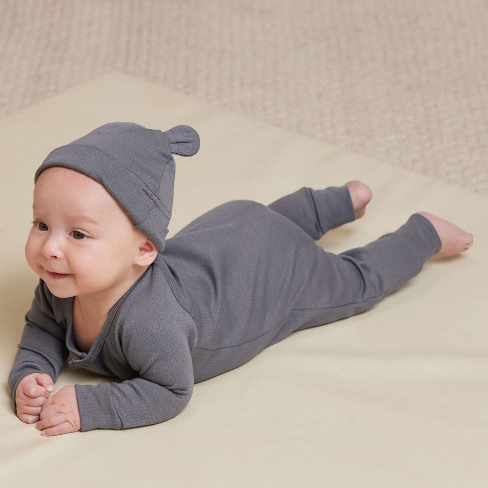 Pointelle Long John | Navy