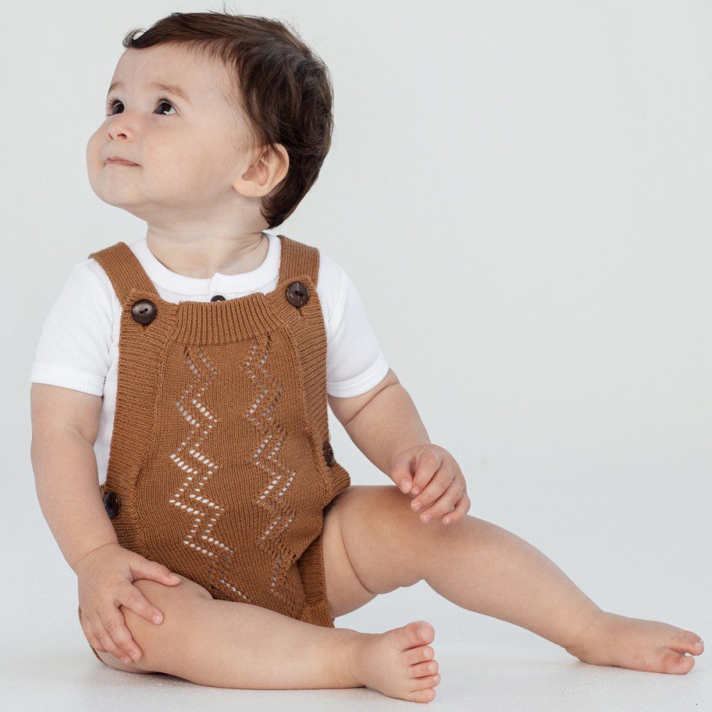Brown Knit Romper