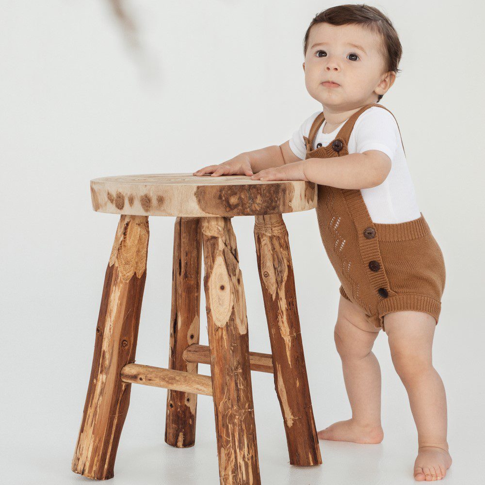 Brown Knit Romper