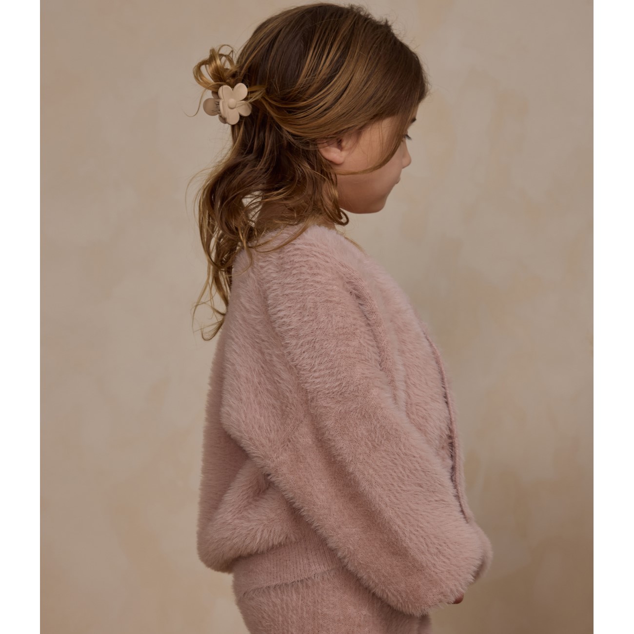 Fuzzy Knit Cardigan | Blush