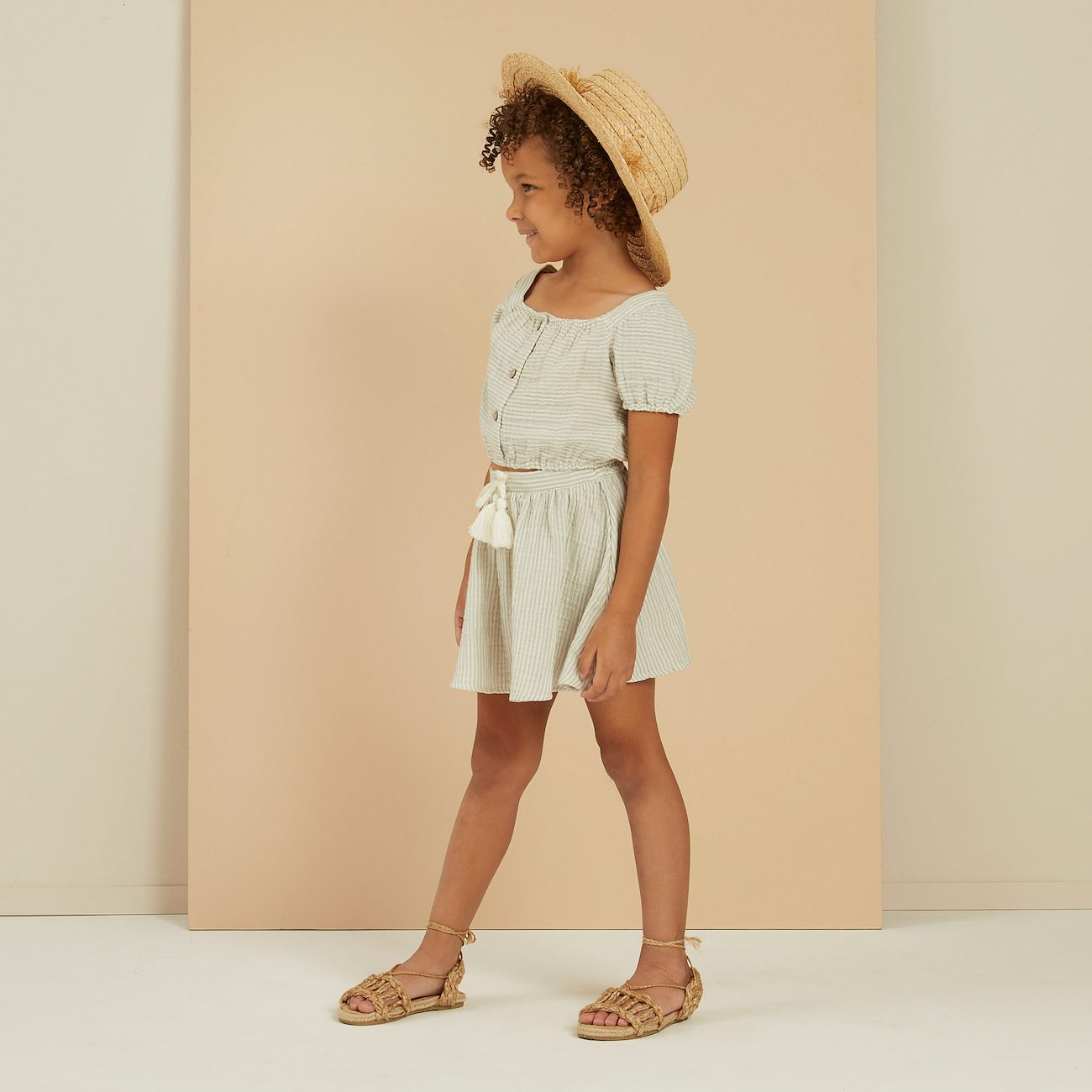 Mini Skirt | Blue Micro Stripe