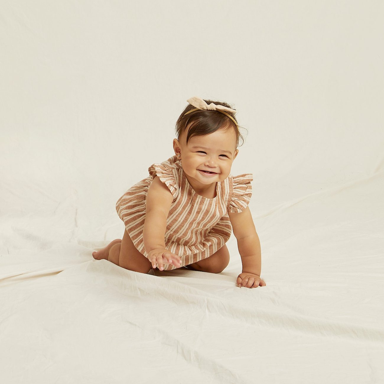 Amelia Romper | Stone Stripe