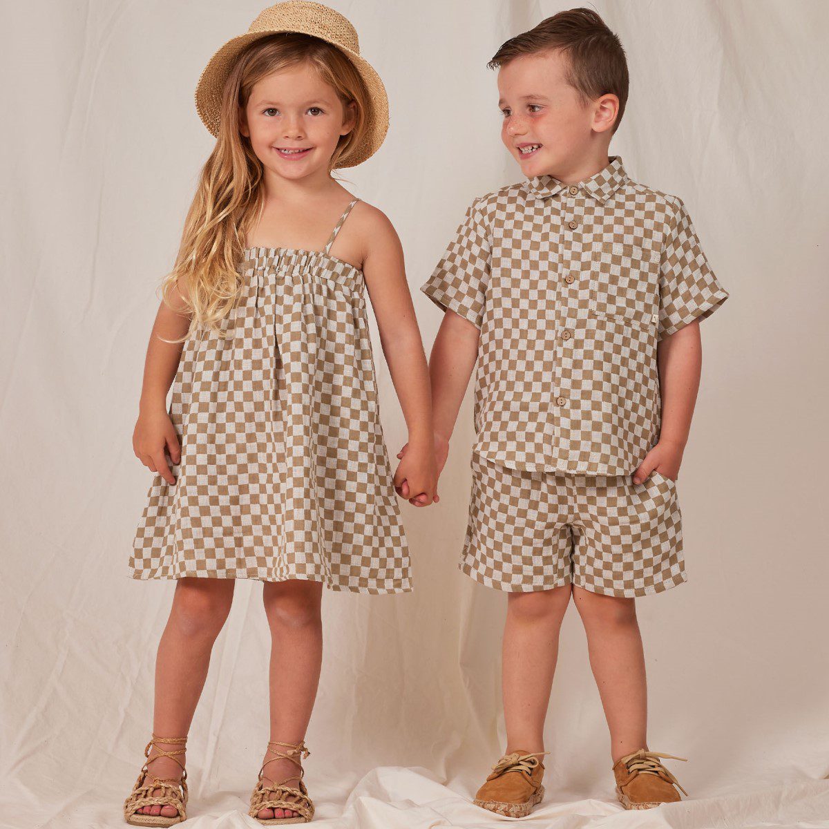 Short Sleeve Shirt & Bermuda Short | Olive Check