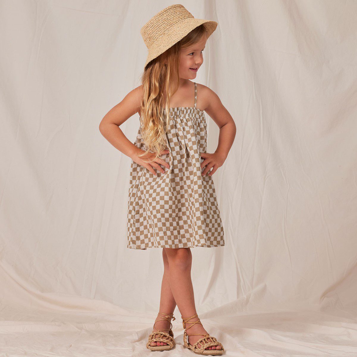 Sahara Mini Dress | Olive Check