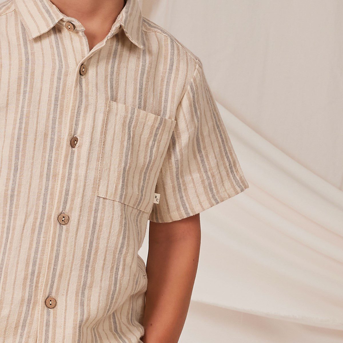 Rustic Stripe Shirt & Ochre Bermuda Short