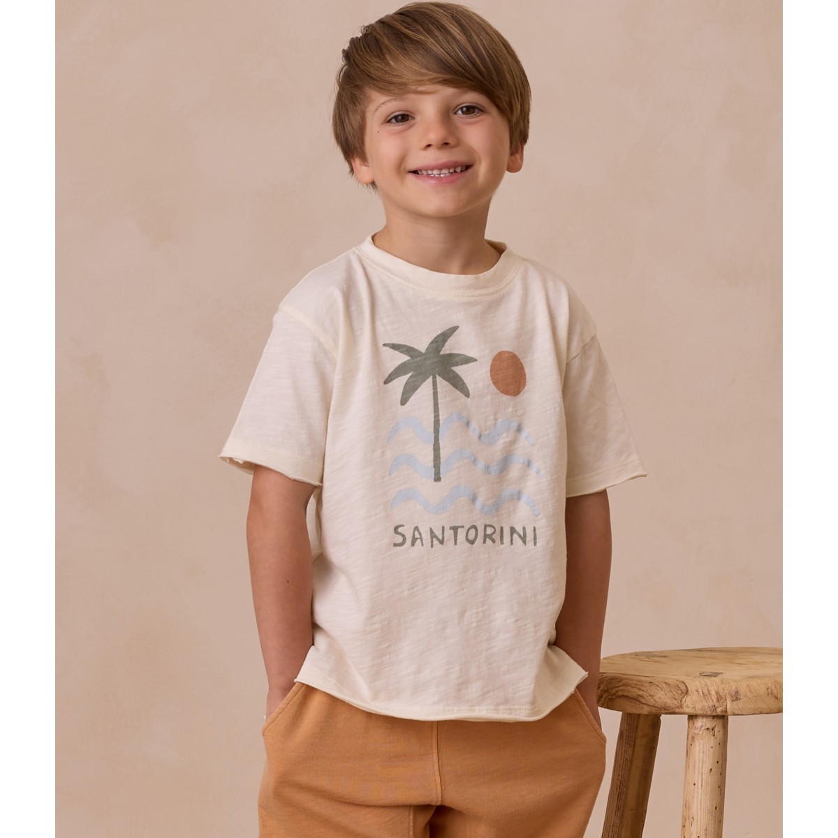 Raw Edge Tee Santorini & Relaxed Short Grapefruit