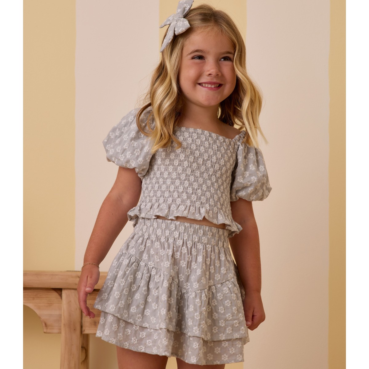 Trixie Top & Tiered Mini Skirt | Seafoam