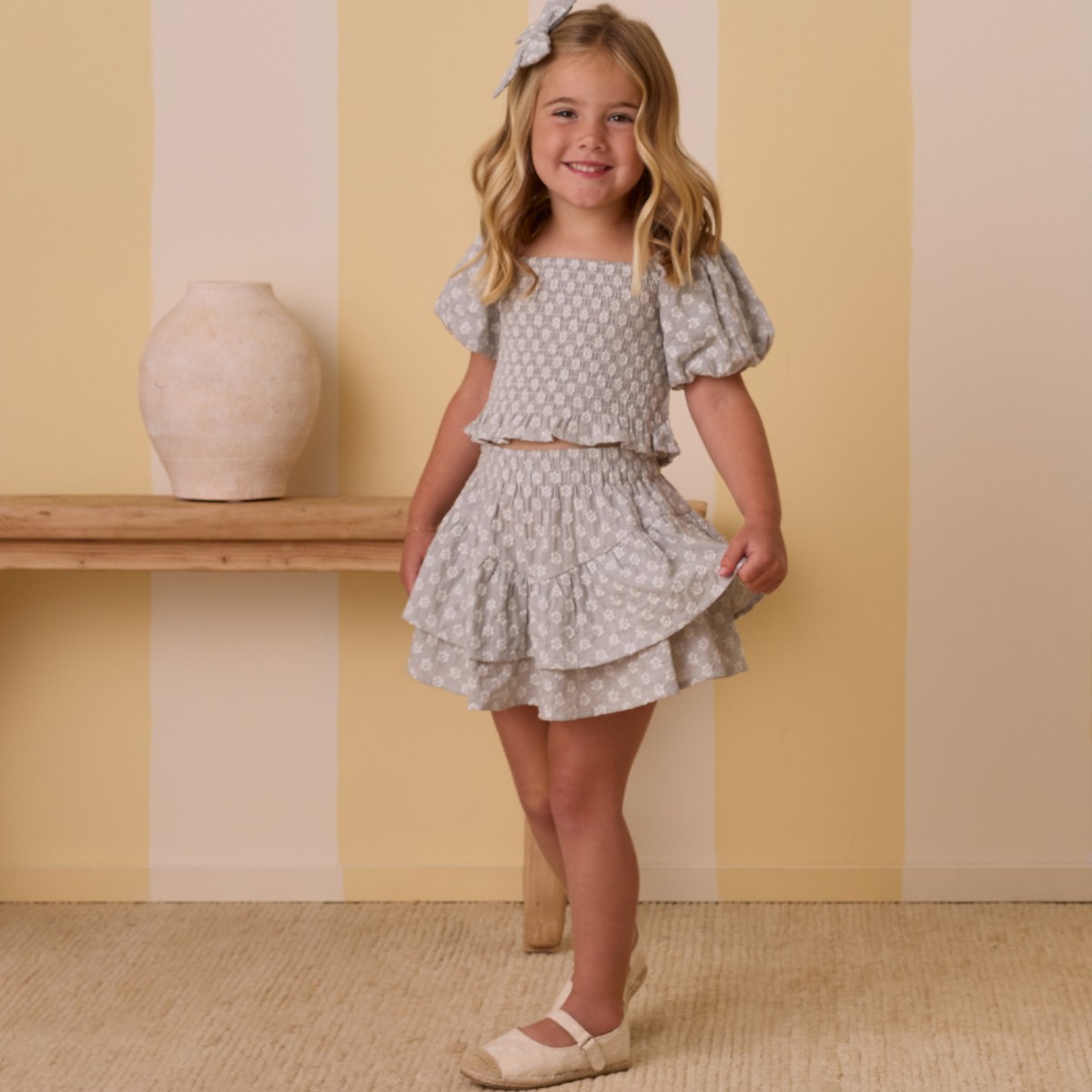 Trixie Top & Tiered Mini Skirt | Seafoam