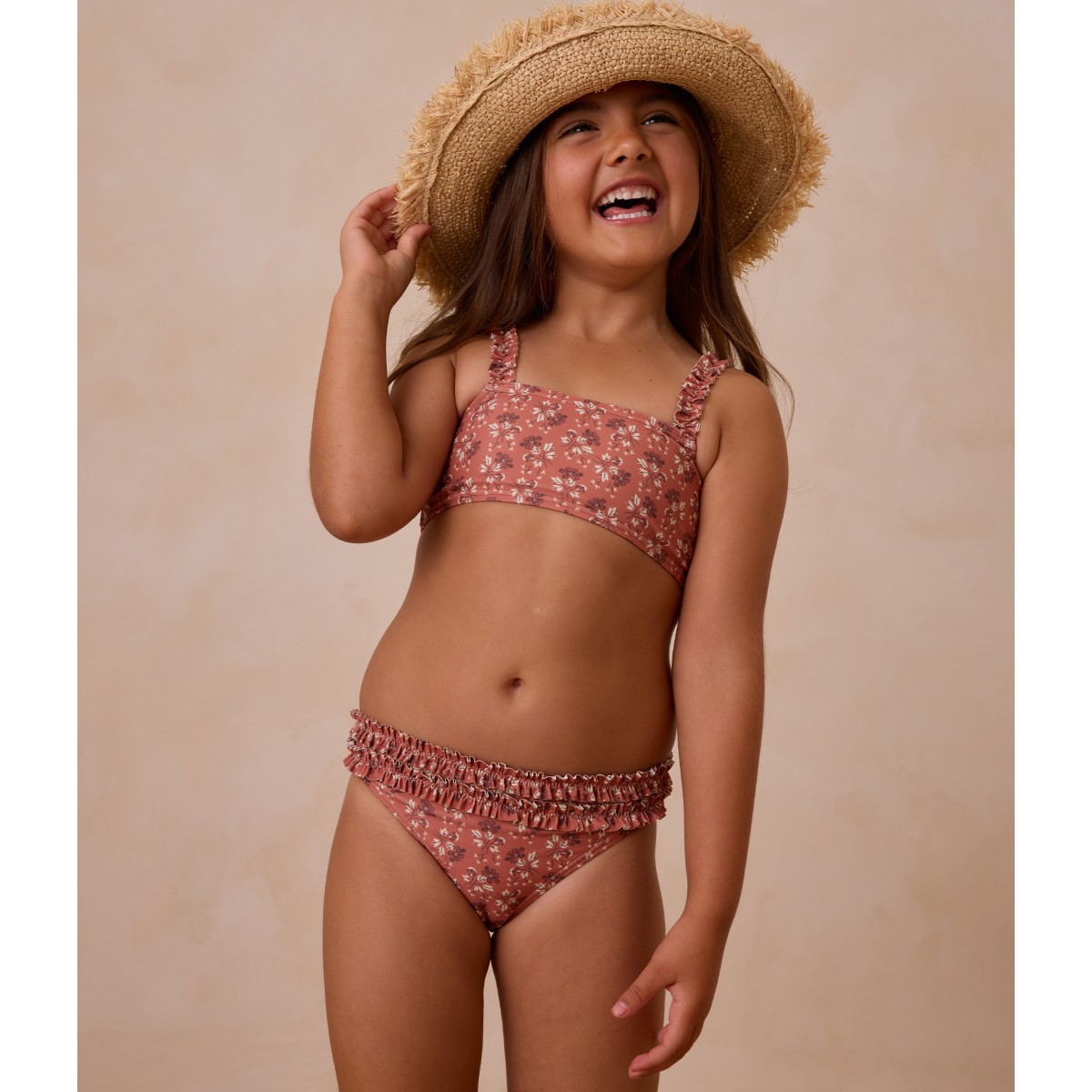 Rouched Bikini | Red Floral