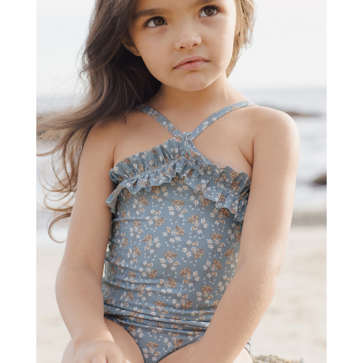 Rouched One-piece | Blue Floral