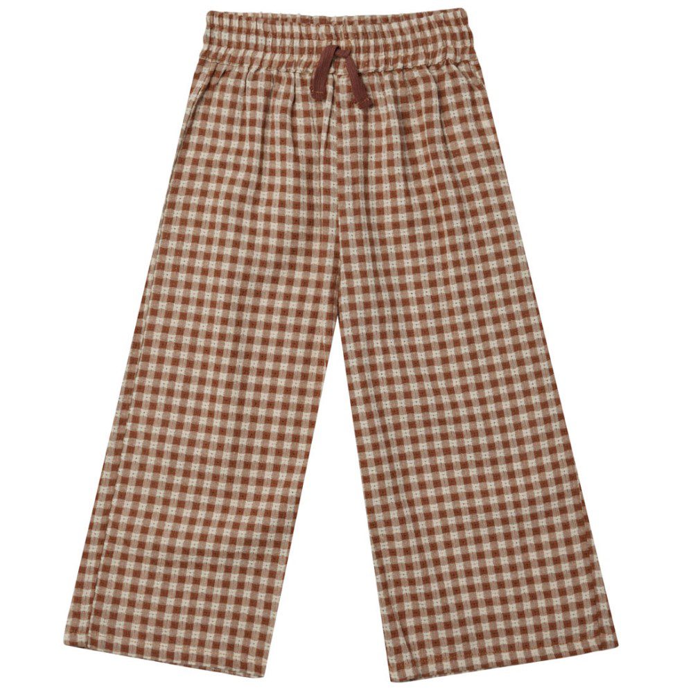 Wide Leg Pant | Brown Gingham