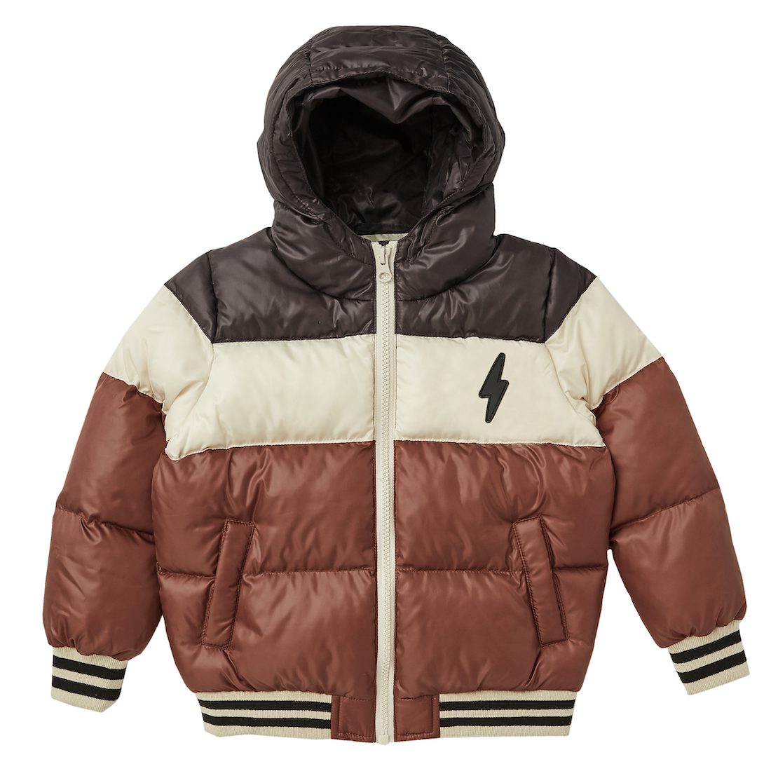 Color Block Puffer Jacket