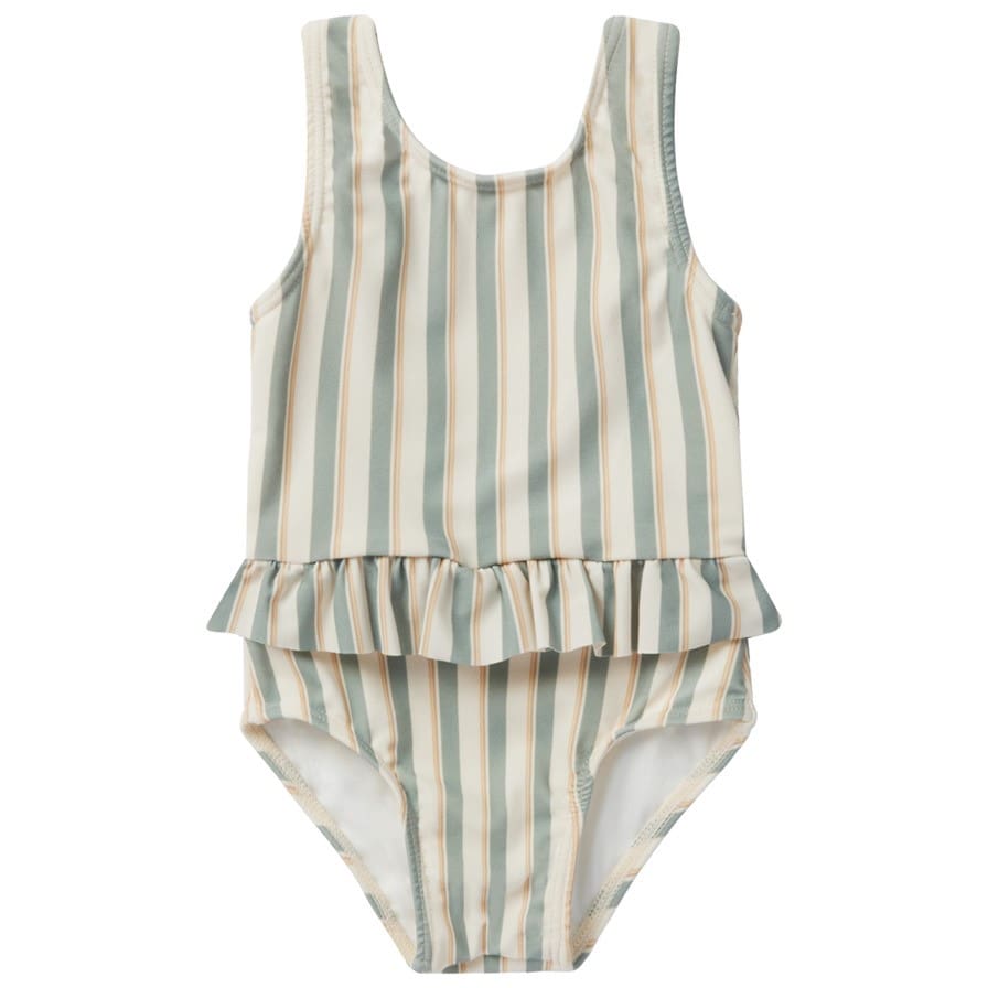 Squirted One Piece | Aqua Stripe