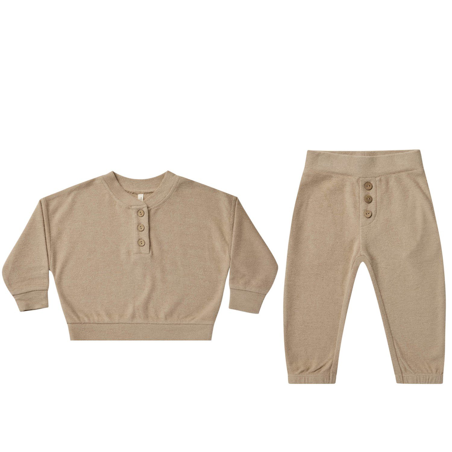 Henley Sweatshirt & Button Jogger Pant | Putty